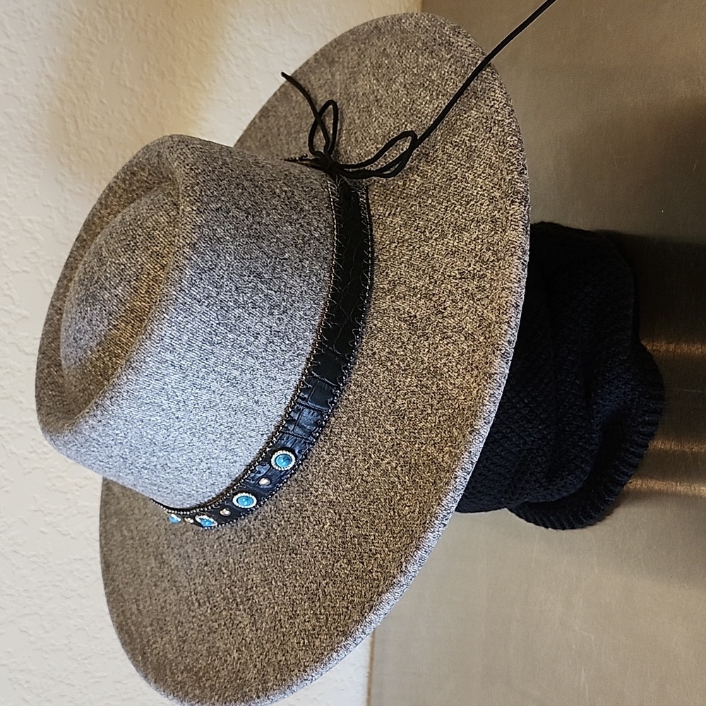 Western Wide Brim Pork Pie Fedora Felt Hat NWT - Picture 6 of 6